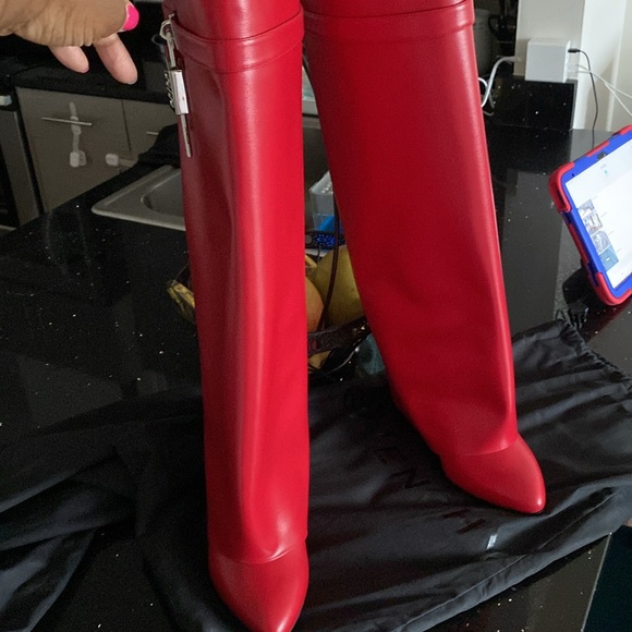 Red Givenchy Shark Boots - Picture 3 of 7
